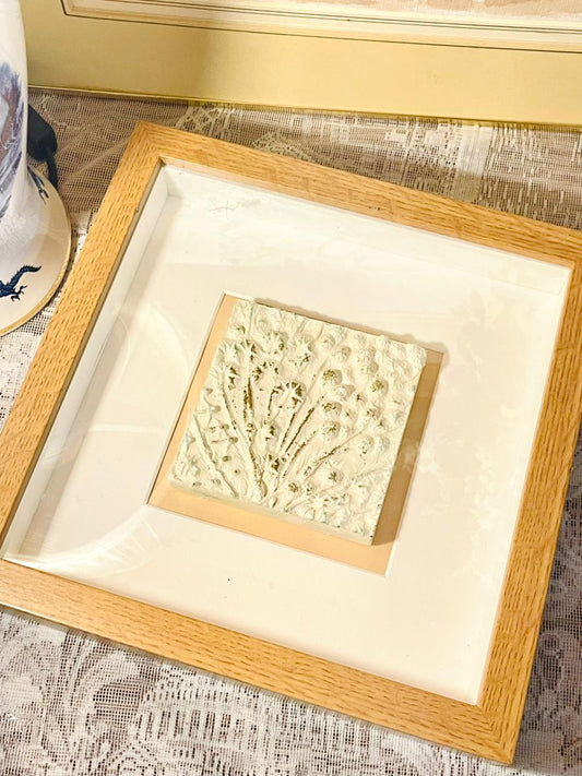 Framed Textured Relief Art — Neutral Wall Decor (14 in)