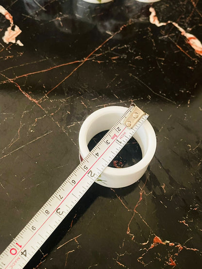 Vintage English Porcelain Napkin Rings – Red Rose Floral (Set of 6)