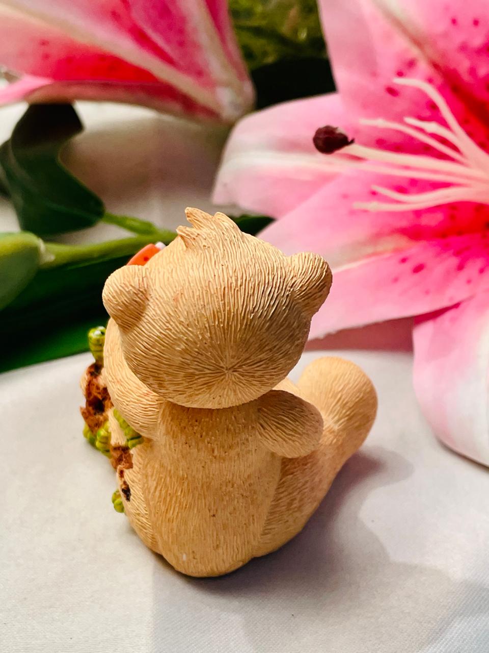 Teddy Bear with Caterpillars Figurine 8 cm