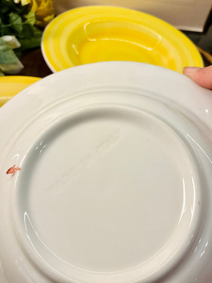 Vintage Yellow Swirl Deep Plater