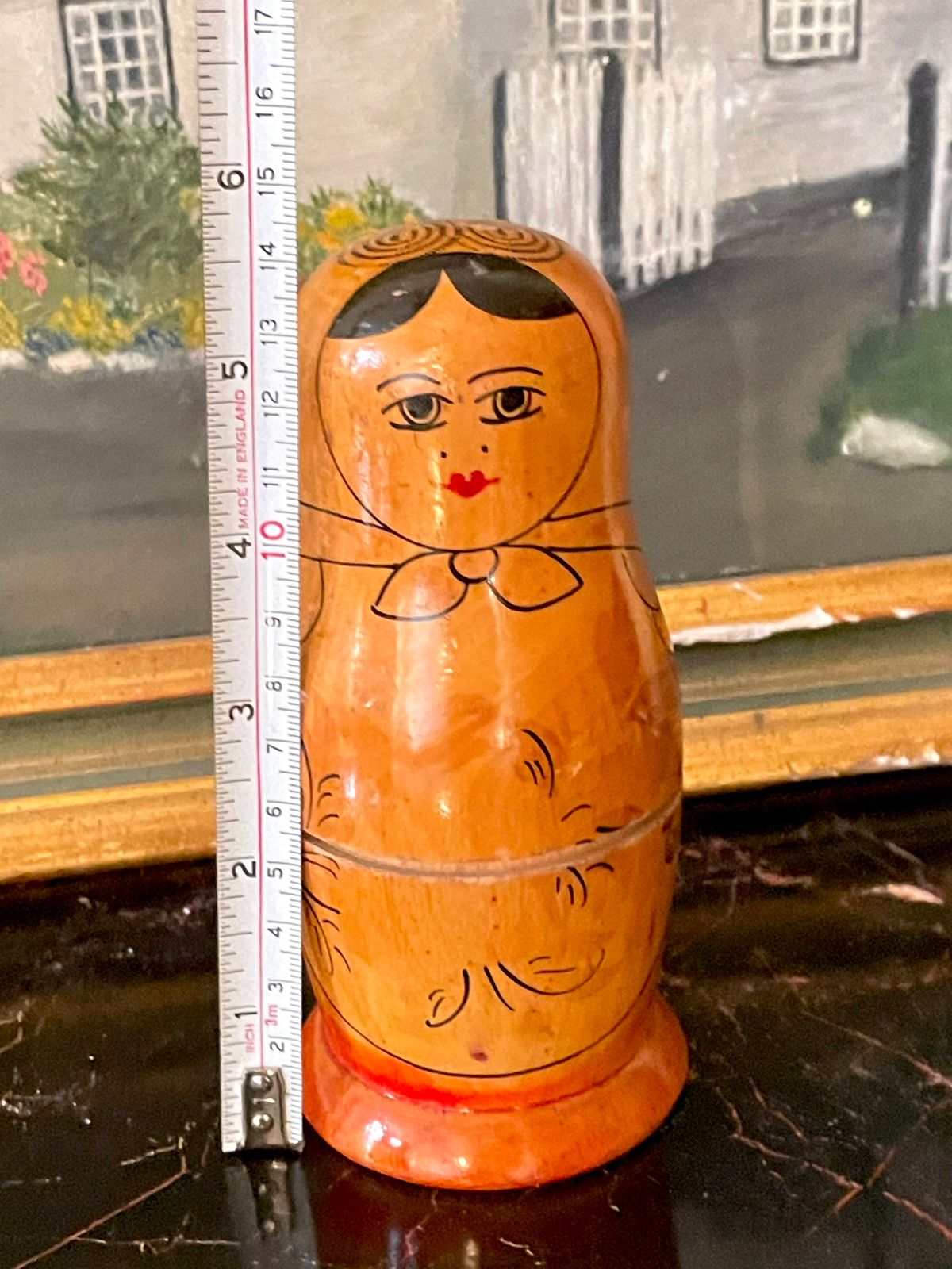 Vintage Russian Wooden Matryoshka Dolls Set of 4 (Hand-Painted)