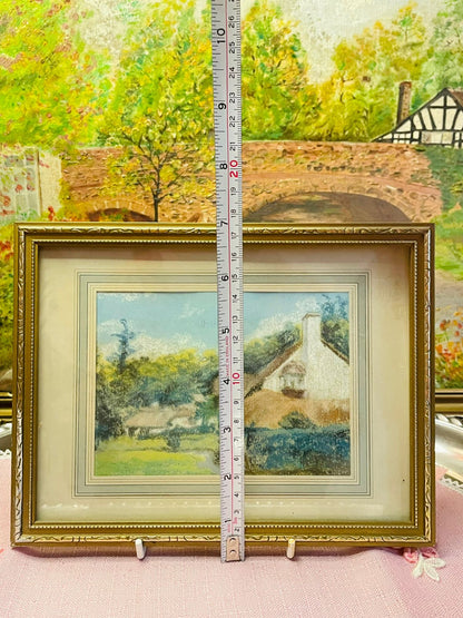 Vintage Framed Etching by BOYER – “FARM” Paris