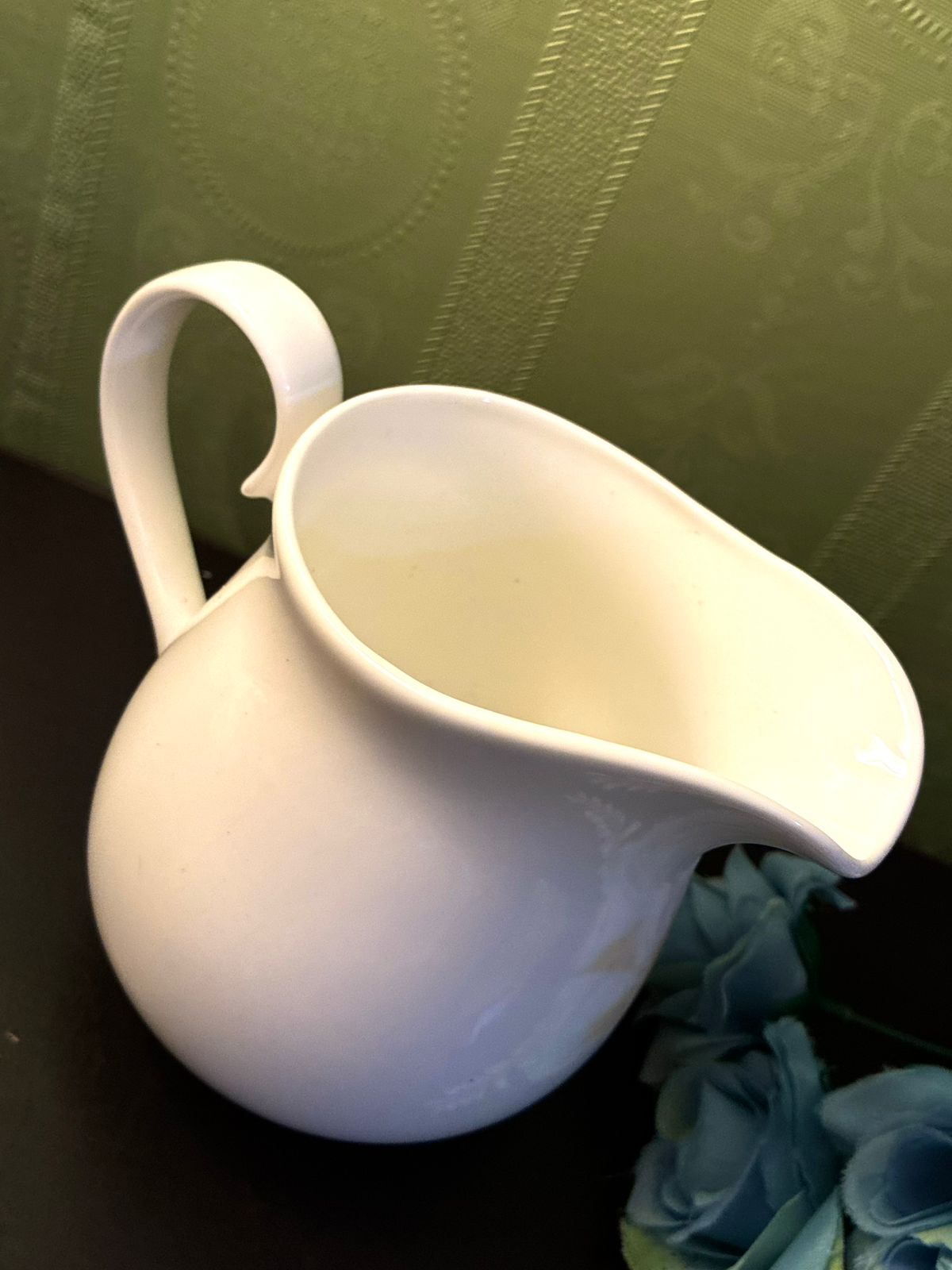 Vintage White Ceramic Milk Jug Classic Cottage Pitcher