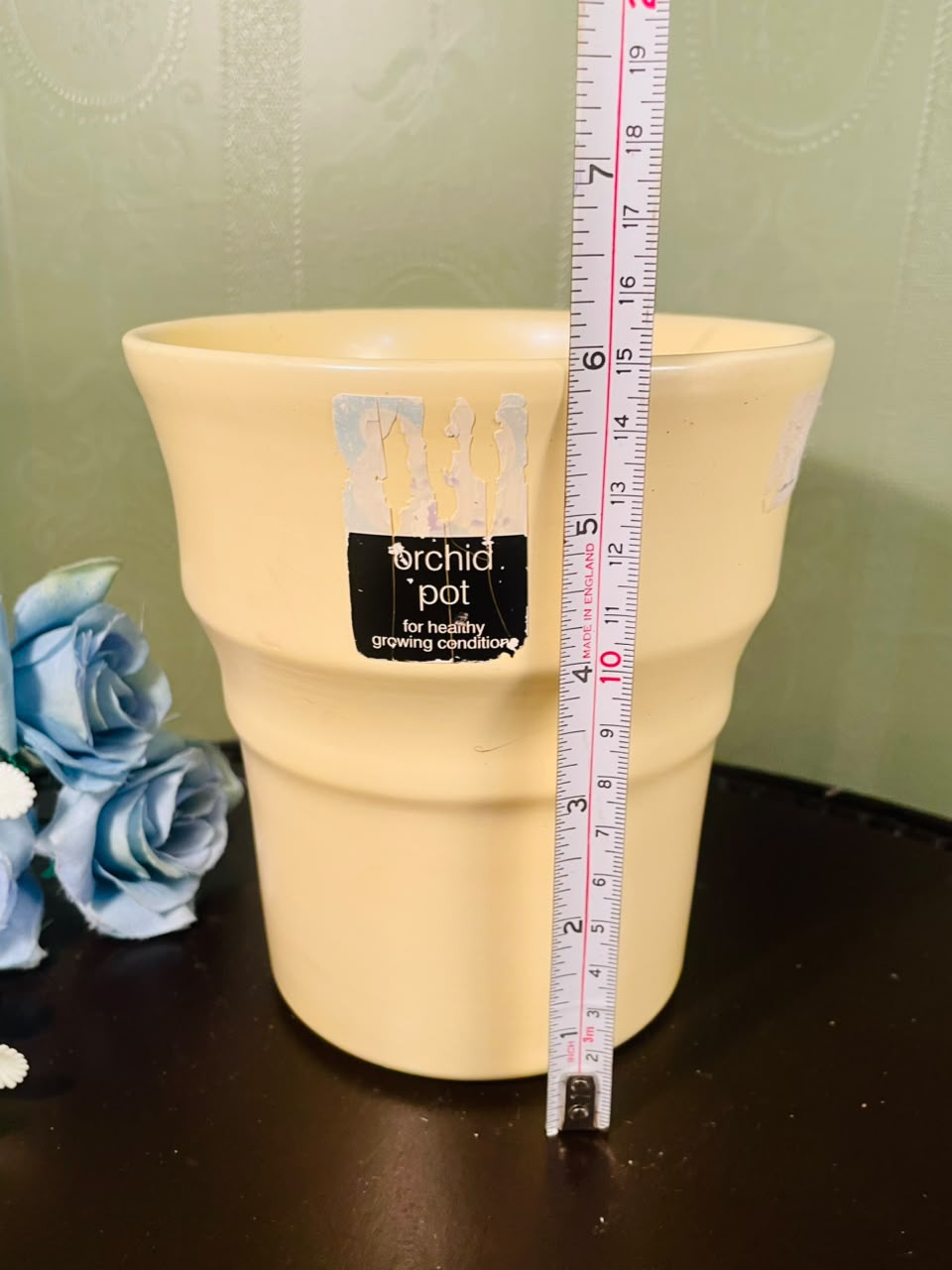 Cream Ceramic Orchid Planter Pot – 6 Inch Decorative Plant Holder