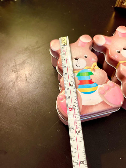 Pink Bunny Shaped Storage Tins – Easter Gift Boxes