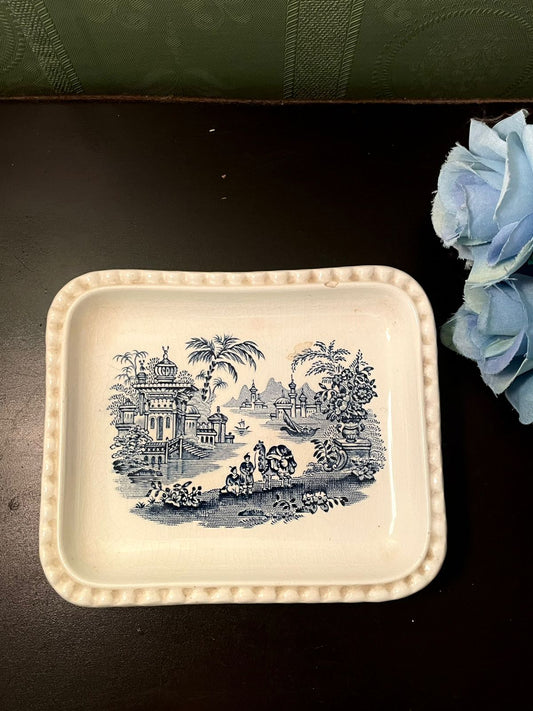 La Cartuja Sevilla Ceramic Chinoiserie Tray 6 Inch