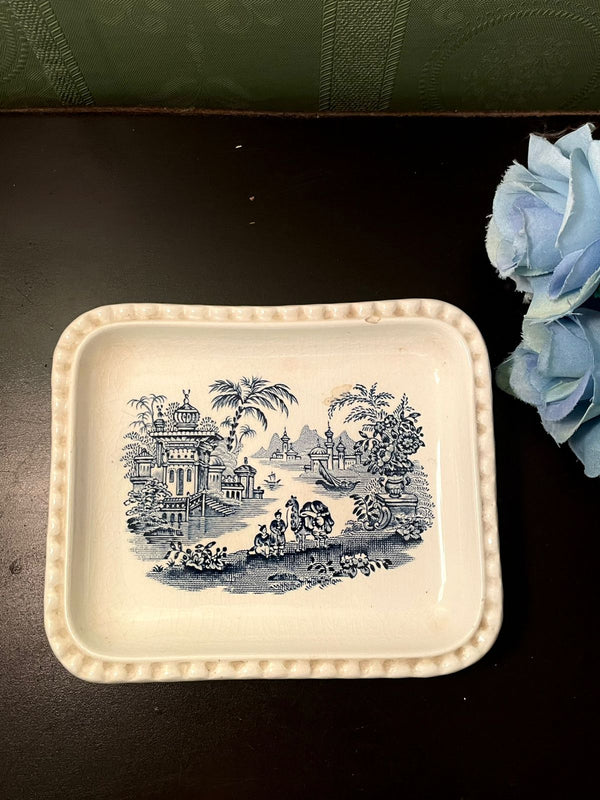 La Cartuja Sevilla Ceramic Chinoiserie Tray 6 Inch