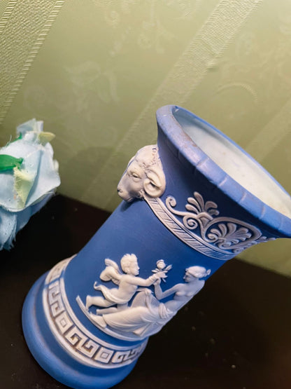 RARE FIND Wedgwood Style Blue Jasperware Vase