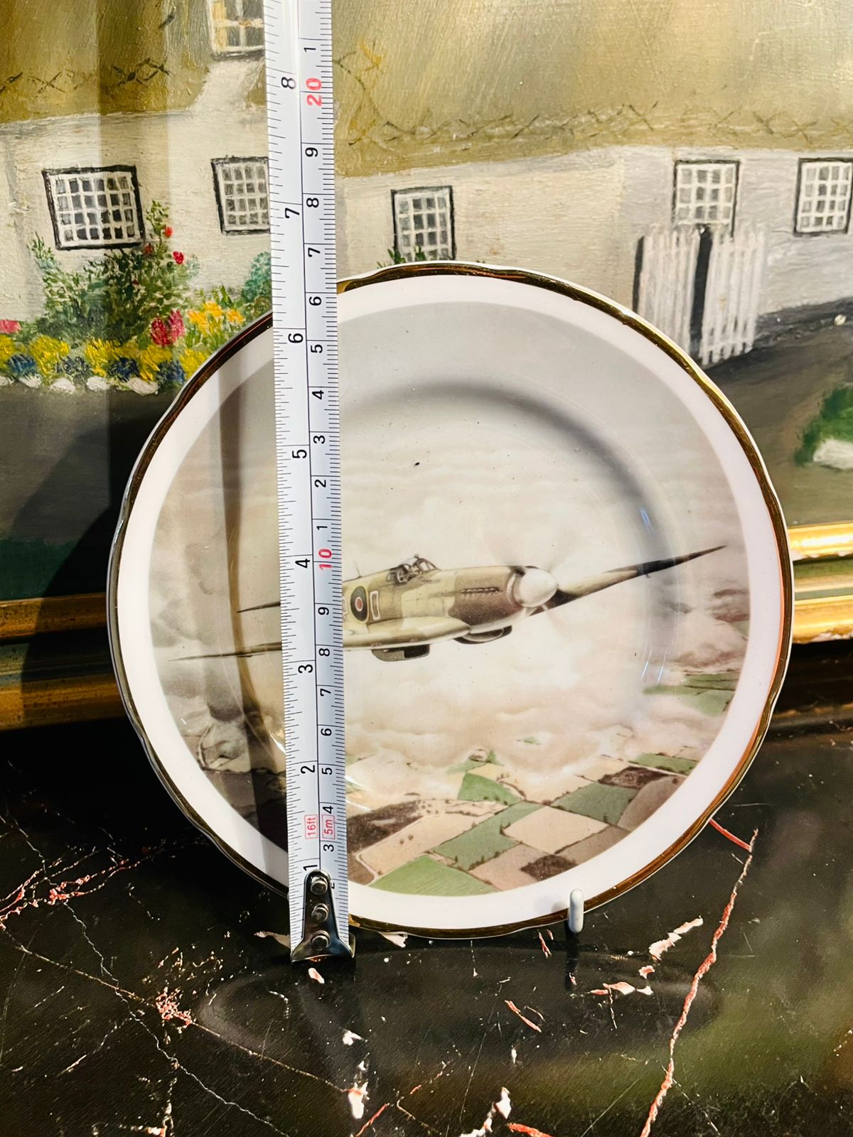Vintage WWII Spitfire Fighter Plane Collector Plate – English Bone China (Fenton China Company)