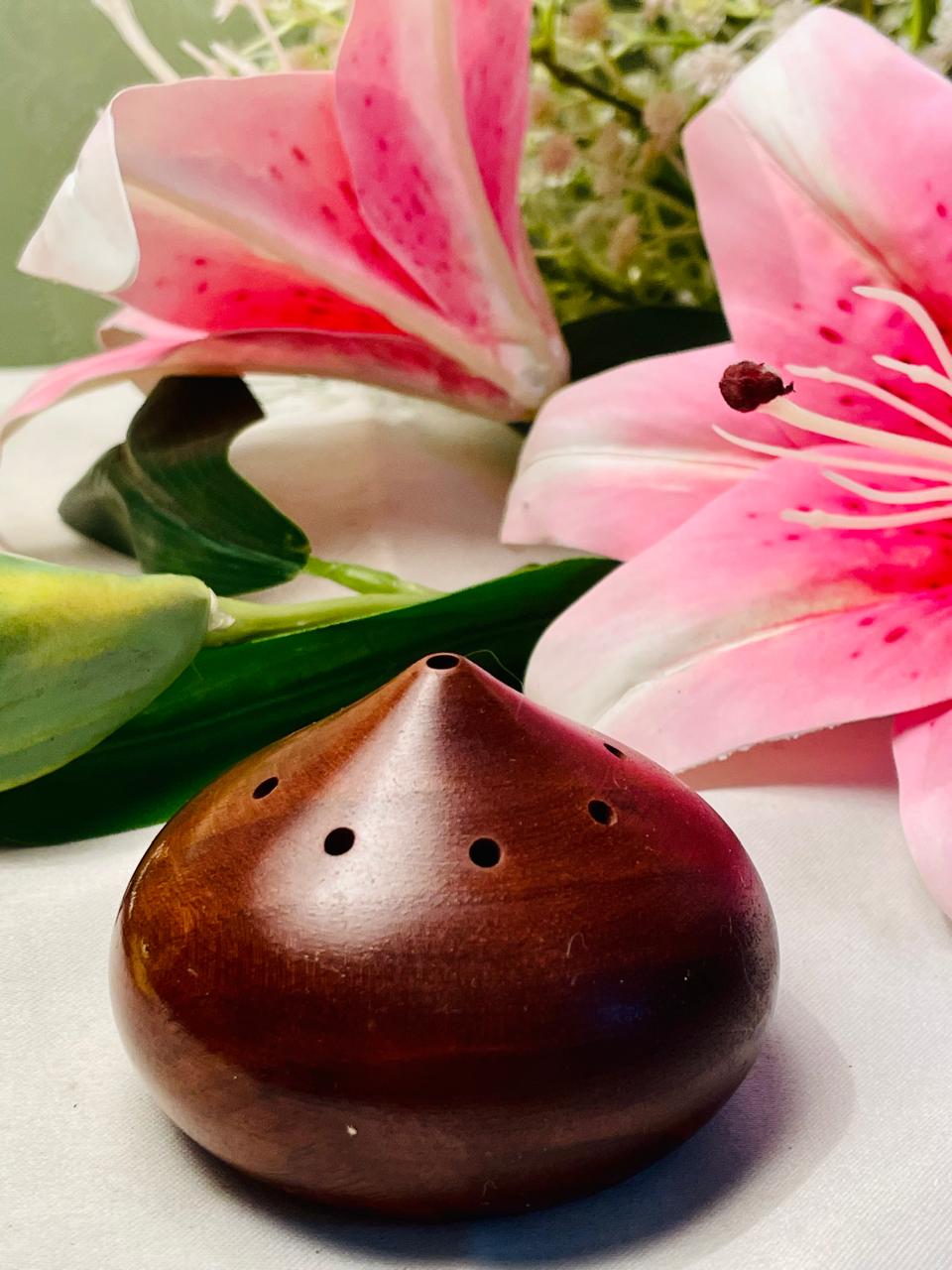 Vintage Wooden Incense Holder Potpourri Burner 5 cm