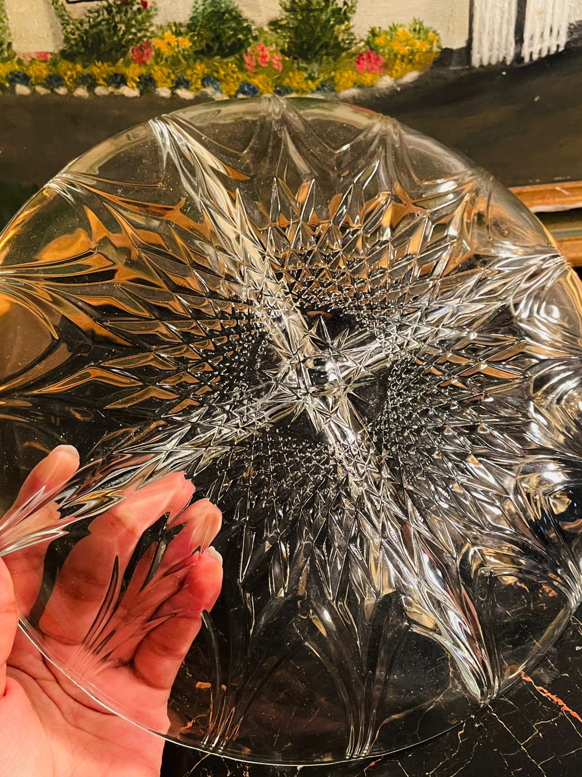 Vintage Crystal 4-Way Divided Plate Dish – Serving Dish