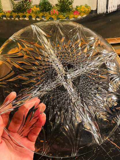 Vintage Crystal 4-Way Divided Plate Dish – Serving Dish