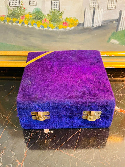 Vintage Silver-Plated Goblet Set in Velvet Case – Etched Floral Design