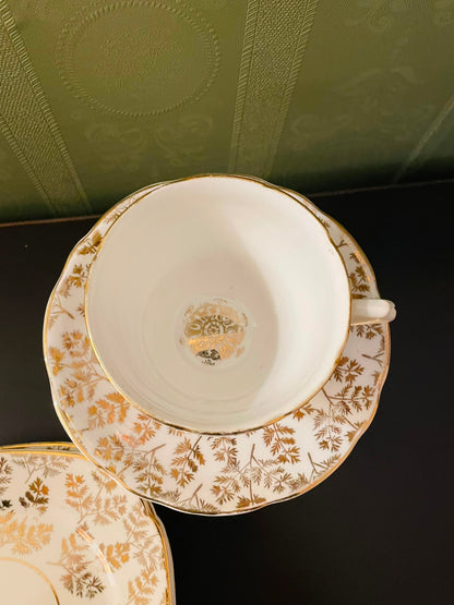 Royal Doulton Gold Floral Tea Set – Cups, Saucers & Plates
