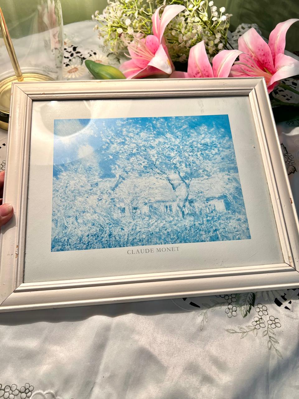 Claude Monet Blue Landscape Framed Art 14"