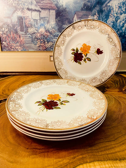 Alfred Meakin England Floral Ironstone Plates Set of 5