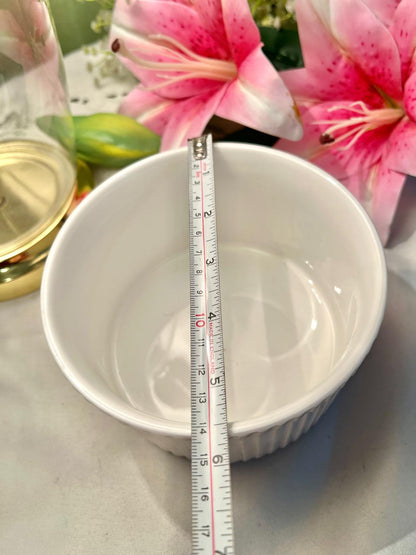 White Ribbed Ceramic Oven-Safe Ramekin – 5.5 Inch