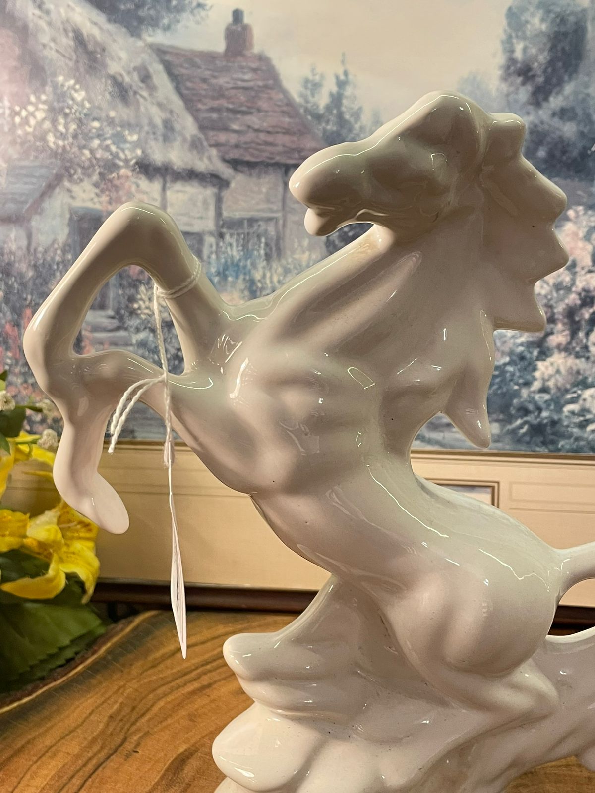 Vintage White Porcelain Horse Figurine