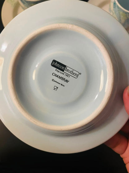 Johnson Brothers Chambray Coffee Cup & Saucer Set of 5