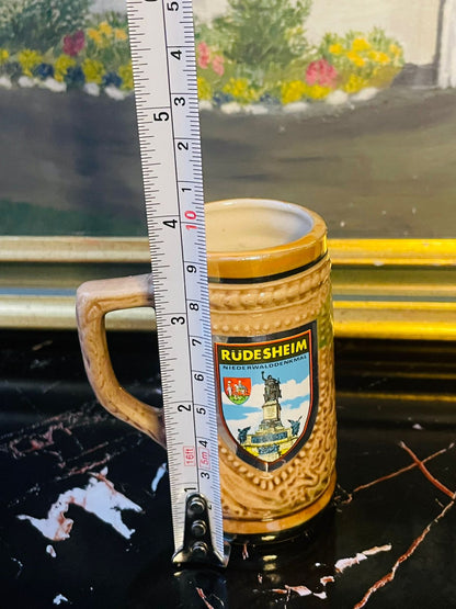 Vintage Ceramic Stein – Embossed Tavern Scene Collectible Mug