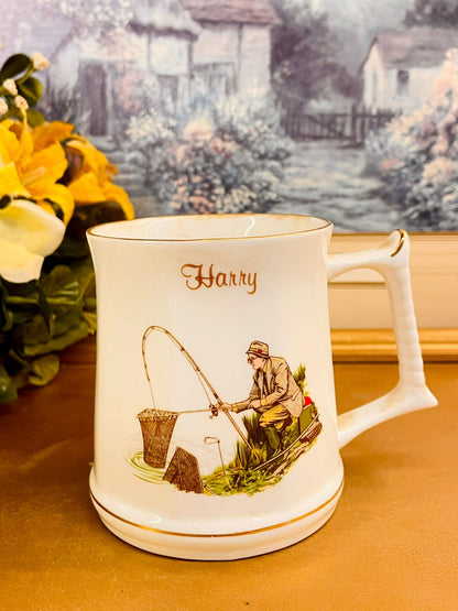 Vintage Bentshire Fine China Fishing Mug England