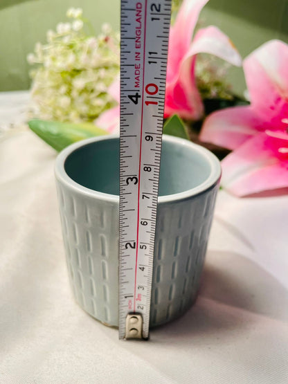 Light Blue Textured Ceramic Planter 3 in