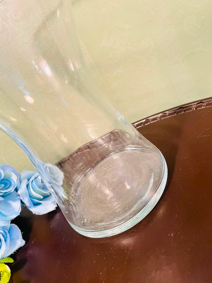 Large Clear Crystal Hourglass Vase – 7.5 Inch Decorative Flower Vase