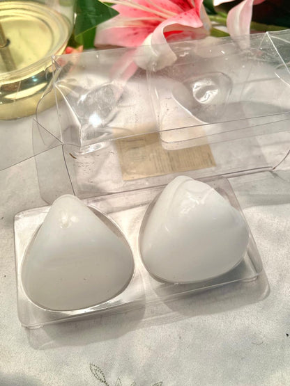 Vintage Candle White 2-Piece Tabletop Set with Clear Base