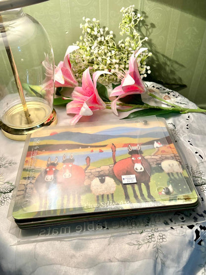 Vintage Ewe Silly Ass Sheep Placemats Set of 6 Approx. 29 cm