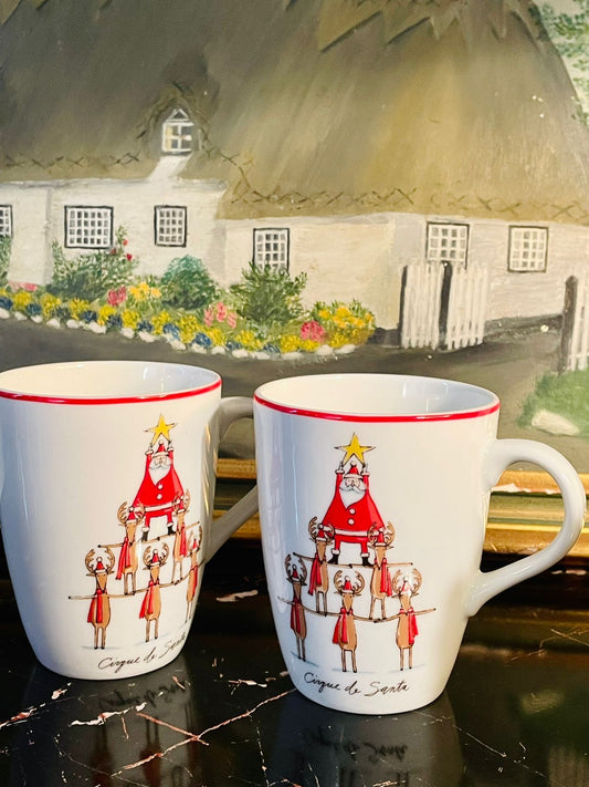 Christmas Santa Ceramic Mugs – Set of 2 – England