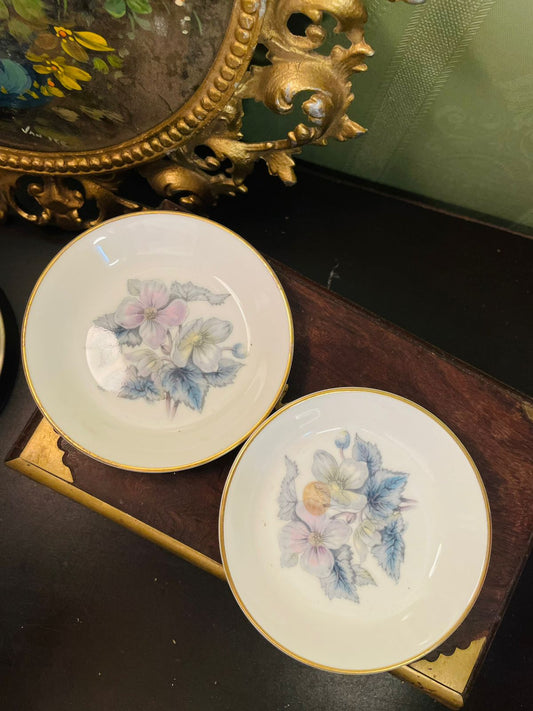 Royal Worcester Bone China Floral Pin Dish Set 4 Inch