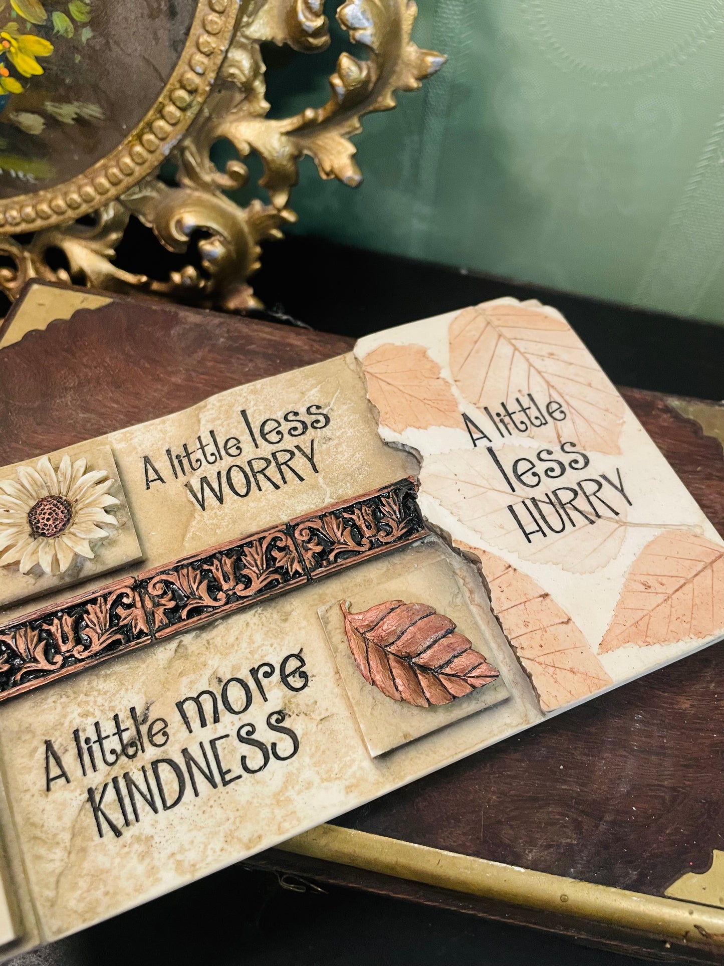 Inspirational Quote Wall Plaque Rustic Kindness Laughter Decor