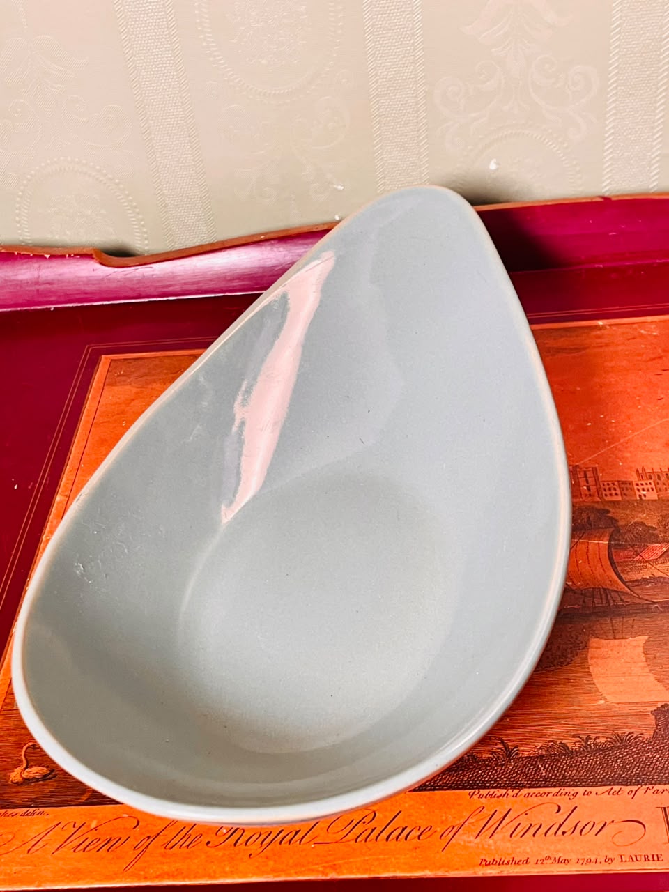 Denby Stoneware Grey-Green Oval Serving Dish – 30cm