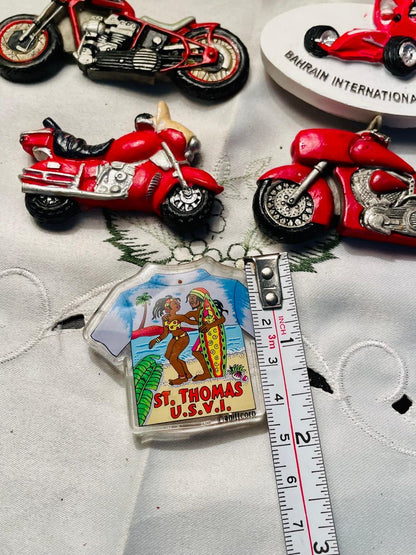 Fridge Magnet 5-Piece Motorcycle & Travel Souvenir Decor Set