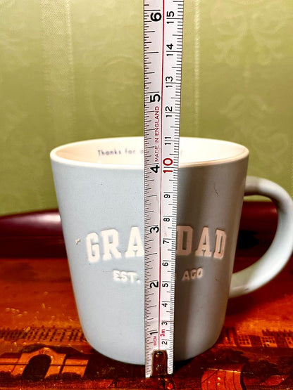 Tesco Grandad Embossed Ceramic Mug – Blue, 4"