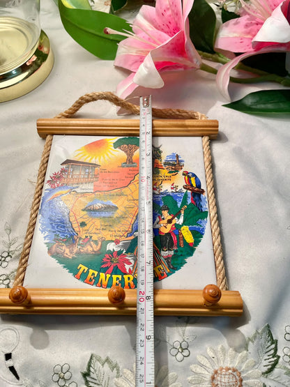 Tenerife Souvenir Wall Hanging with 3 Hooks Approx. 9 Inch