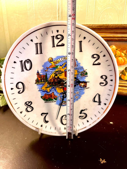 Vintage Mallorca Souvenir Wall Clock Plate 20 cm
