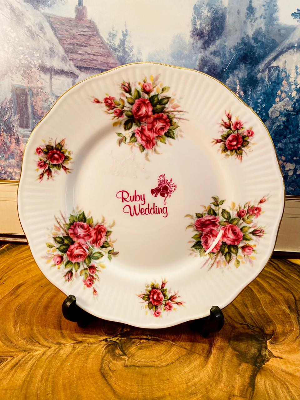 Queen’s Bone China Ruby Wedding Floral Plate England
