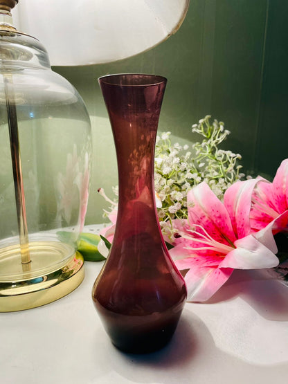 Vintage Amethyst Purple Crystal Vase 20 cm