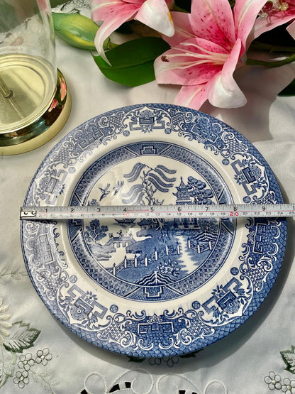 Staffordshire Blue Willow Decorative Plate – 9.5 Inch