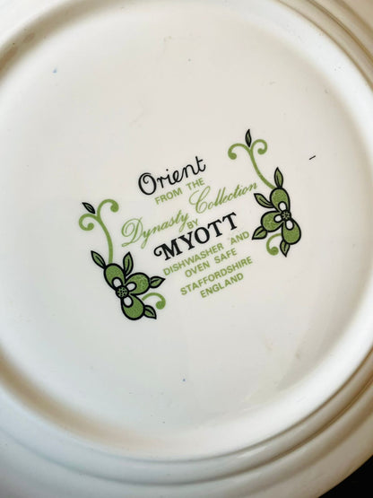 Myott “Orient”decor  Plate – Dynasty Collection, Staffordshire England | Vibrant Oriental Floral Pattern