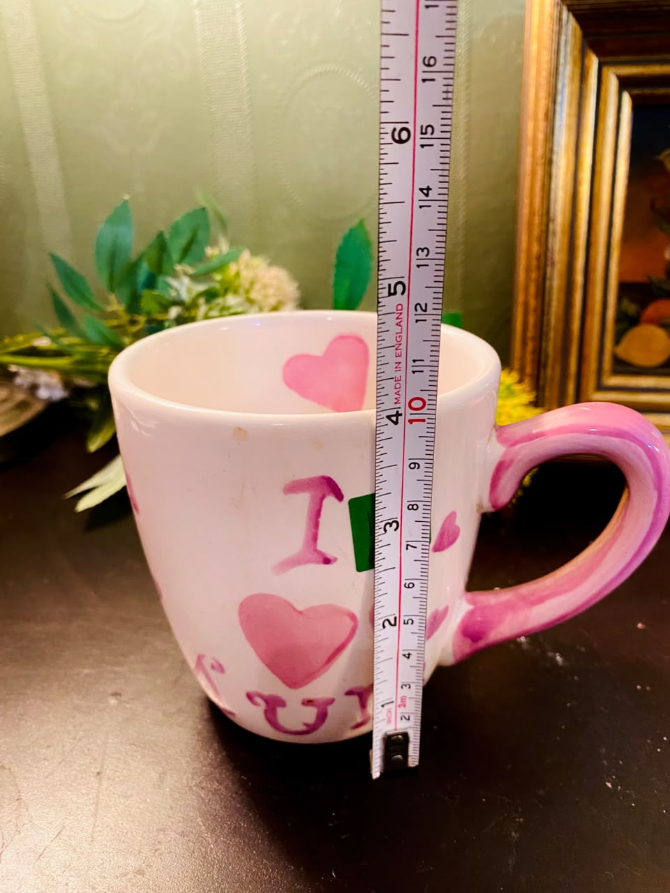 Pink “I Love Mum” Ceramic Mug 5 Inch Heart Design