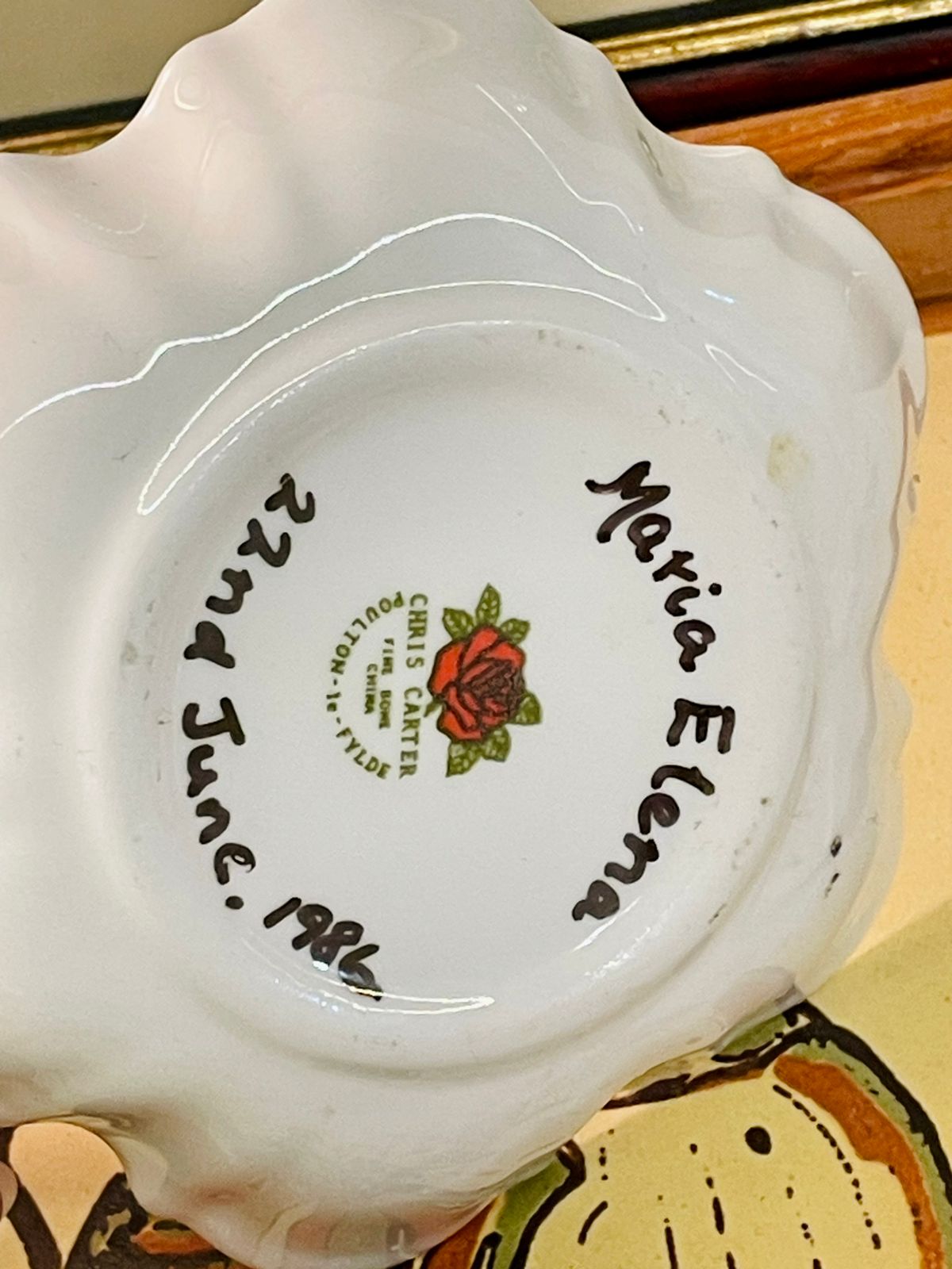 Vintage Floral Bone China Trinket Dish – Mini Jewellery Plate