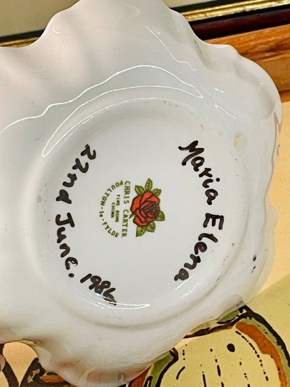 Vintage Floral Bone China Trinket Dish – Mini Jewellery Plate