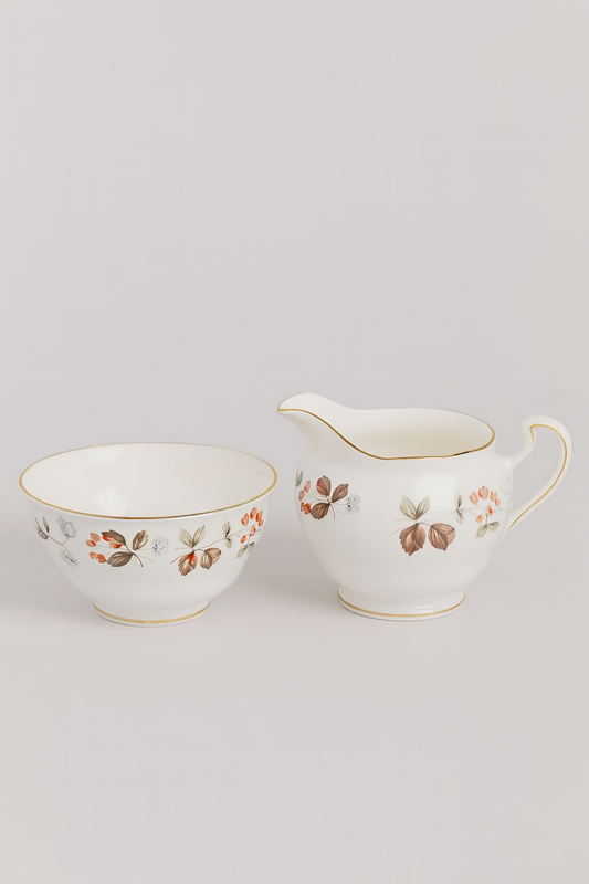 Wedgwood Hathaway Rose Creamer & Sugar Bowl – Fine Bone China England