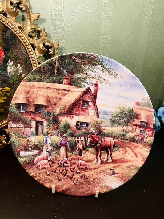 Vintage Country Farm Decorative Plate by D. Howells
