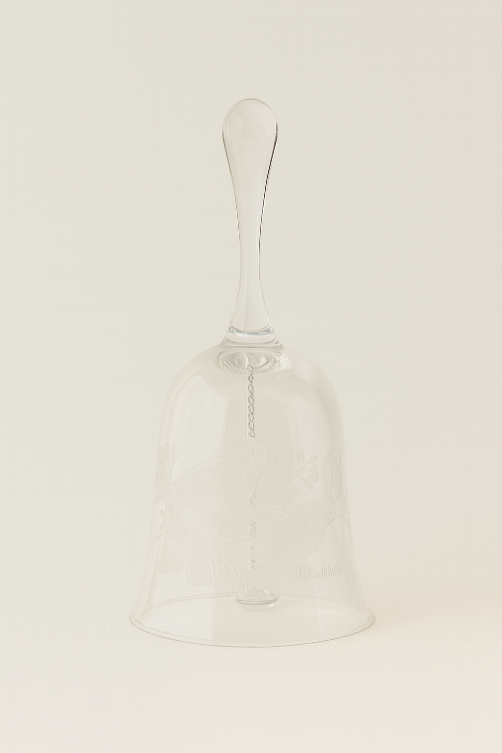 Vintage Crystal Dinner Bell – Bird Embossed Bell Made in France