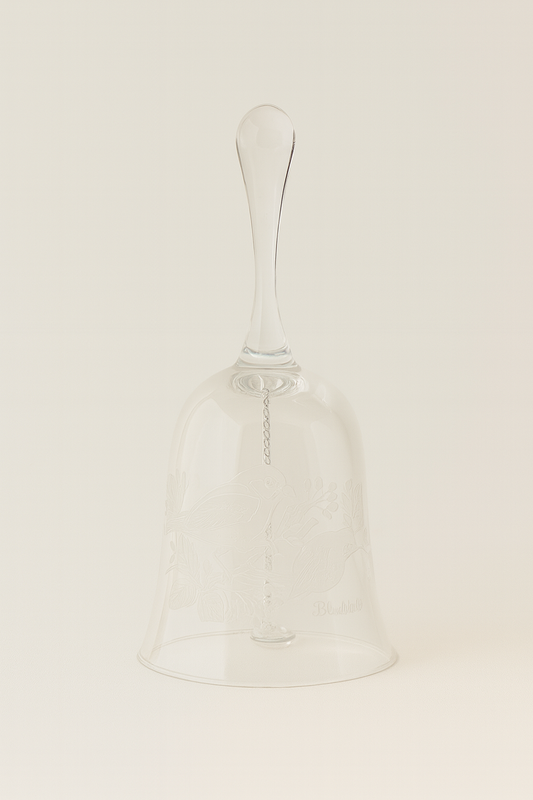 Vintage Crystal Dinner Bell – Bird Embossed Bell Made in France