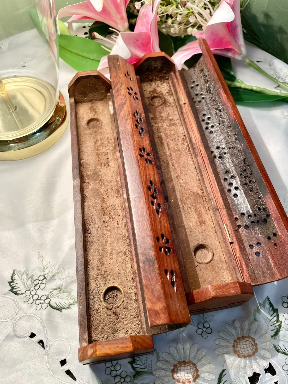 Vintage Wooden Incense Holder Boxes (each) Approx. 30 cm