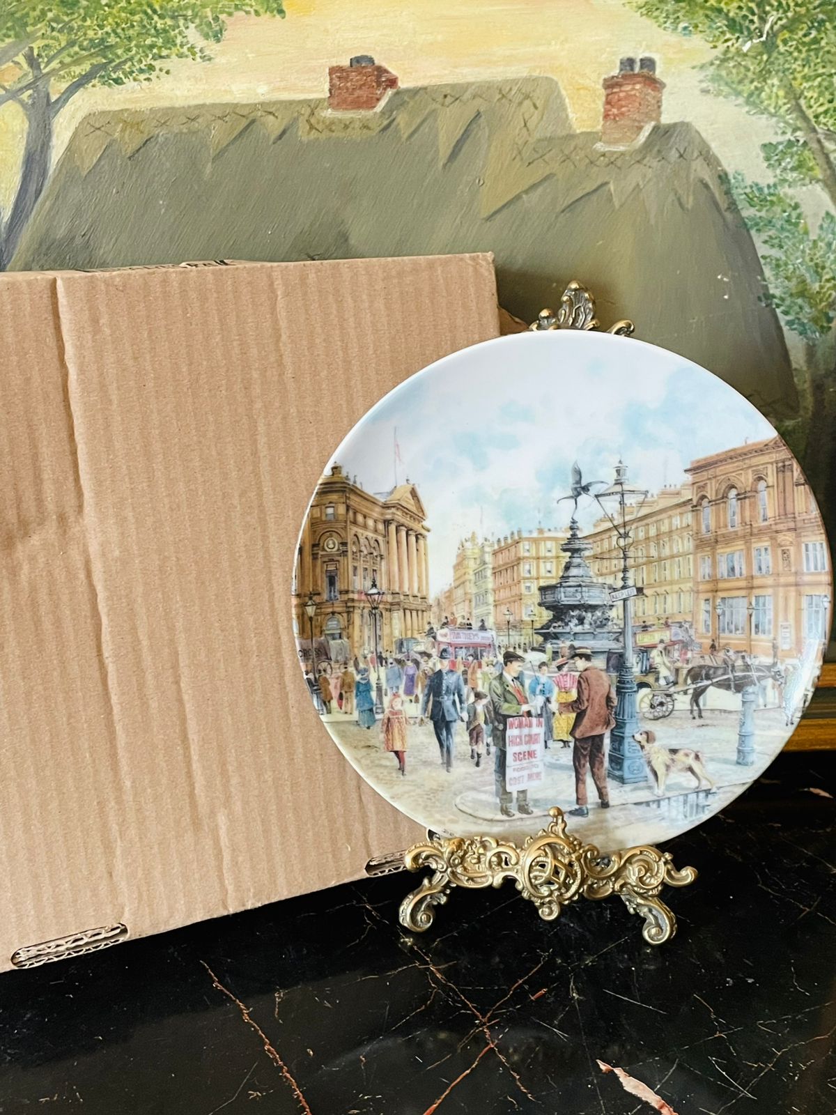 Davenport Pottery, Cries of London plate, Newspaper Seller, collectible English pottery, limited edition plate, Brian Eden art, vintage London decor, fine porcelain, Stoke-on-Trent pottery, British collectible plates